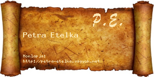Petra Etelka névjegykártya